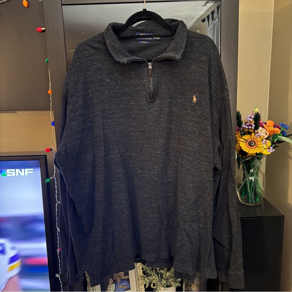 GUC Men’s Ralph Lauren Gray Quarter Zip Pullover 3XLT